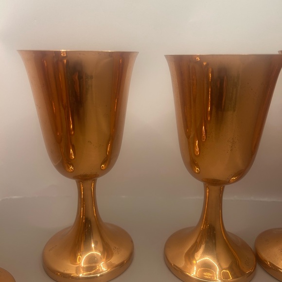 Set of Six Copper Goblets - Picture 3 of 4